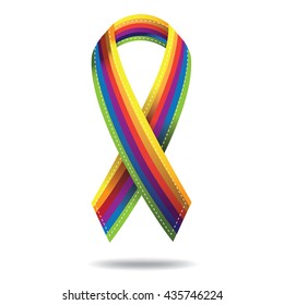 Rainbow Ribbon. EPS 10 Vector.