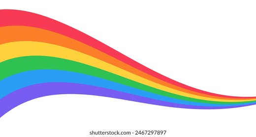 Rainbow ribbon on white background. Symbol of the LGBT pride community.