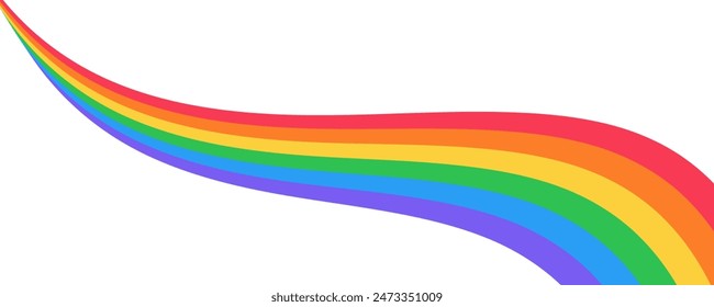 Rainbow ribbon on white background. Symbol of the LGBT pride community.