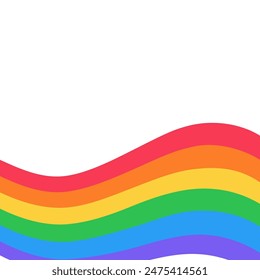 Rainbow ribbon on white background. Symbol of the LGBT pride community.