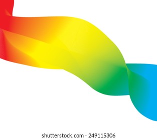 rainbow ribbon on white background