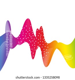 Rainbow ribbon wave isolated -  Vector Illustration .
Abstract backgrond with hand drawn textures.