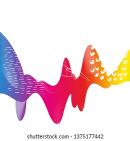 Rainbow ribbon wave isolated -  Vector Illustration .
Abstract backgrond with hand drawn textures.
