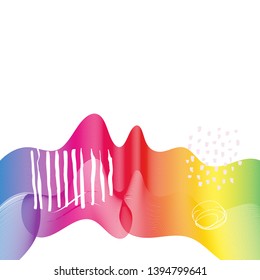 Rainbow ribbon wave isolated -  Vector Illustration .
Abstract backgrond with hand drawn textures.
