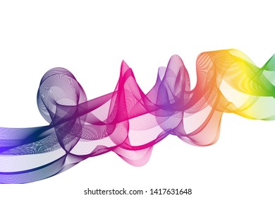 Rainbow Ribbon wave on a white background.Vector.