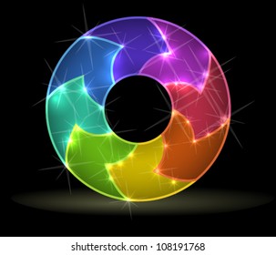 Rainbow ring with stars and arrows