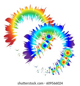 Rainbow rings. Abstract pattern.Vector illustration.
