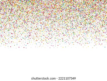 Rainbow Round Background White Vector. Polka Group Card. Colorful Wallpaper. Bright Element Banner. Geometric Shrovetide Illustration.