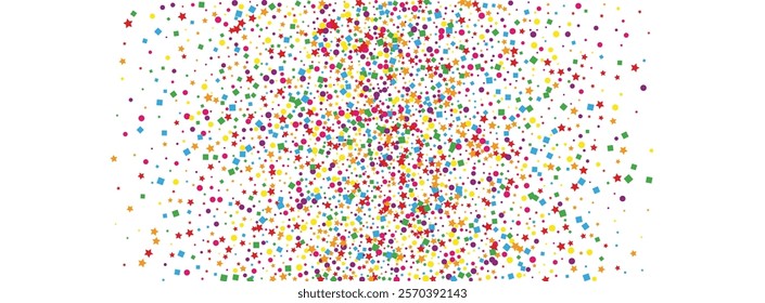 Rainbow Round Background White Vector. Element Festival Texture. Bright Congratulation. Colorful Confetti Eve. Polka Celebration Design.