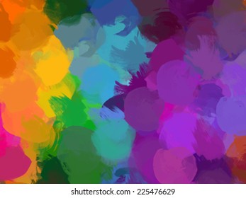 Rainbow round brush strokes