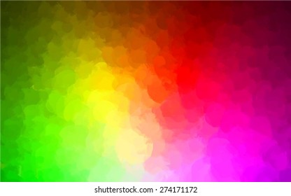 Rainbow round brush strokes background. Vector version
