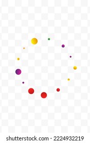 Rainbow Round Invitation Vector Transparent Background. Celebration Dot Card. Christmas Polka Postcard. Falling Rain Independence Wallpaper.