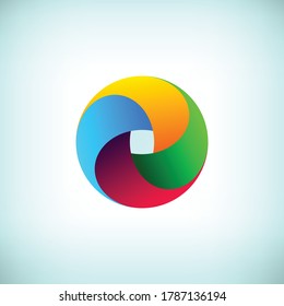 Rainbow Round Logo Design Shape