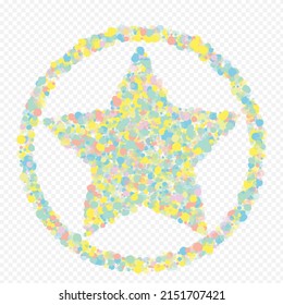 Rainbow Round Transparent Transparent Background. Effect Dust Banner. Invitation Confetti Background. Pastel Dot Abstract Card.