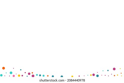 Rainbow Round Transparent Vector White Background. Fun Dust Illustration. Celebrate Rain Texture. Bright Confetti Effect Design.