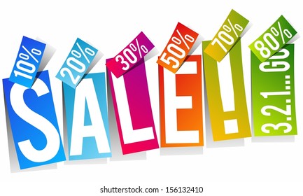 Rainbow sale vector illustration