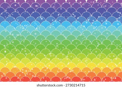 Patrón de escamas de arco iris con Colores degradados y burbujas