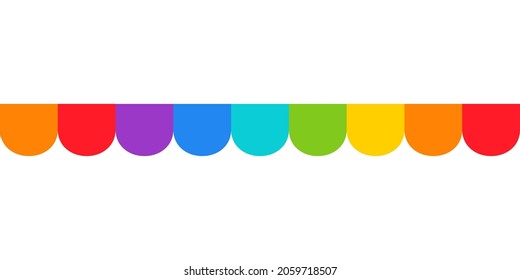 Rainbow scallop border image. Clipart image