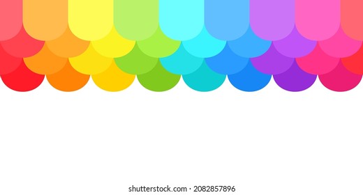 Rainbow Scallop Edge Seamless Border Image. Clipart Image