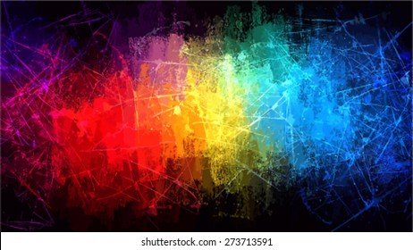 Rainbow scratched  background. Vector version
