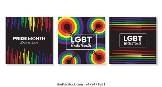 Rainbow Scribble Art for Pride Month: This set of hand-drawn rainbow scribbles highlights the beauty of the LGBT community.