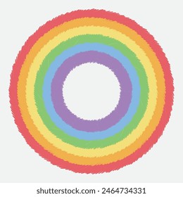 Rainbow scrible art illustration vector