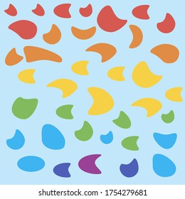 Rainbow sea pebbles pattern with colorful umbrellas