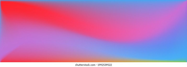 Rainbow Sea Wavy Gradient Mesh. Blank Natural Multicolor Blurred Texture Illustration. Bright Vibrant Smooth Surface Backdrop. Vivid Water Wavy Gradient Mesh. Color  Ocean Trendy Background.
