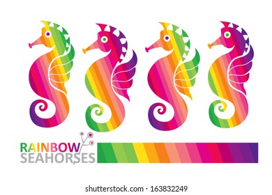 Rainbow seahorses.