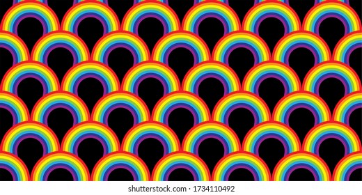 Rainbow Seamless Abstract Pattern Vector Illustration