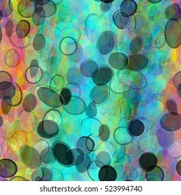 Rainbow seamless background texture with ovals.