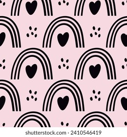 Rainbow Seamless Design Heart Rainbow Pattern Rainbow Background Rainbow Repeat Pattern