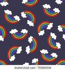 rainbow seamless doodle pattern