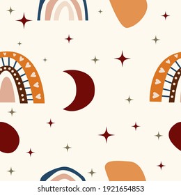 Rainbow seamless pattern background. Rainbow fabric textile print for baby closes, nursery wallpaper, kid shop wrapping paper etc