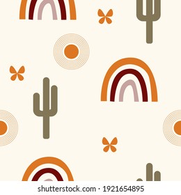 Rainbow seamless pattern background. Rainbow fabric textile print for baby closes, nursery wallpaper, kid shop wrapping paper etc