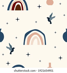 Rainbow seamless pattern background. Rainbow fabric textile print for baby closes, nursery wallpaper, kid shop wrapping paper etc