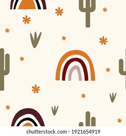Rainbow seamless pattern background. Rainbow fabric textile print for baby closes, nursery wallpaper, kid shop wrapping paper etc