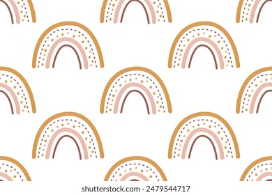 Rainbow seamless pattern background. Scandinavian rainbow seamless pattern background illustration. Wrapping paper rainbow seamless pattern background