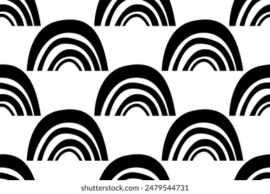 Rainbow seamless pattern background. Scandinavian rainbow seamless pattern background illustration. Wrapping paper rainbow seamless pattern background