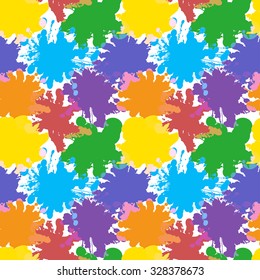 Rainbow seamless pattern of blots. Vector eps 10.