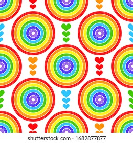 Arcoiris. Patrón sin problemas. Dibujo infantil lindo. Ilustración vectorial para diseño web o impresión.