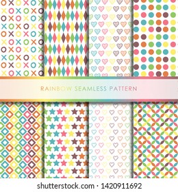 Rainbow seamless pattern collection Premium vector.