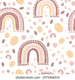 Rainbow. Seamless pattern. Decorative Vector illustration for textiles, wallpaper, children's interiors