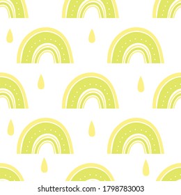 Rainbow seamless pattern design. Vector illustration.