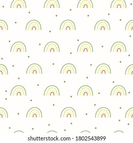 Rainbow seamless pattern design. Vector illustration.