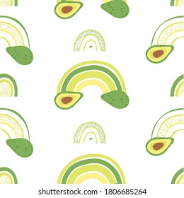 Rainbow seamless pattern design. Vector illustration.