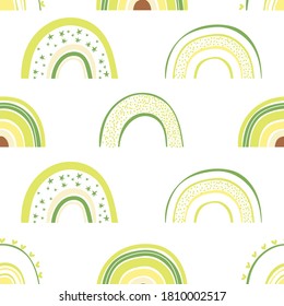 Rainbow seamless pattern design. Vector illustration.