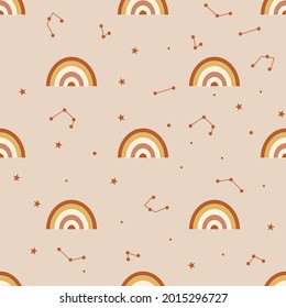 Rainbow seamless pattern design. Vector illustration.