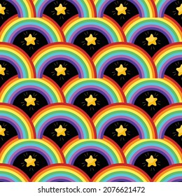 Rainbow Seamless Pattern Design. Vector illustration