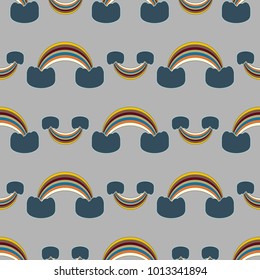 Rainbow seamless pattern. Rainbows design for textile, interior design, linens, etc. Cute abstract kids background.